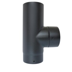 Pipe – 90° Tee and Cap MF- Ø 150mm (6inch) /  black matt