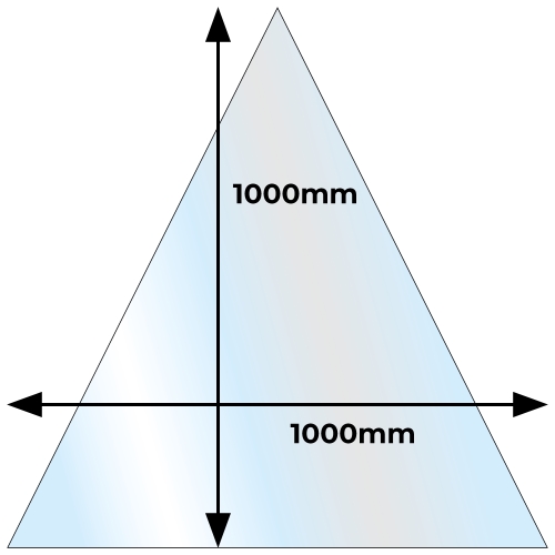 Glass Hearth Pyramid – 12mm x 1000mm x 1000mm CLEAR