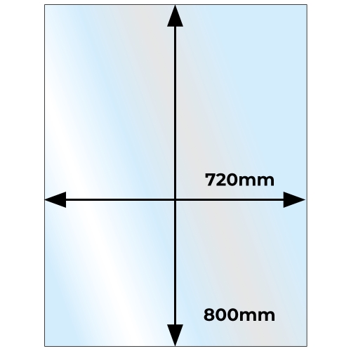 Glass Hearth Rectangular Small- 12mm x 800mm x 720mm CLEAR