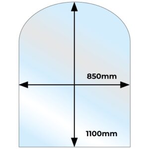 Glass Hearth Semi-Circle – 12mm x 1100mm x 850mm CLEAR