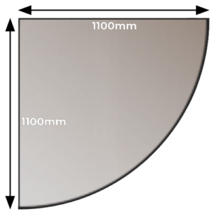 Glass Hearth Quarter Circle- 12mm x 1100mm x 1100mm SMOKED