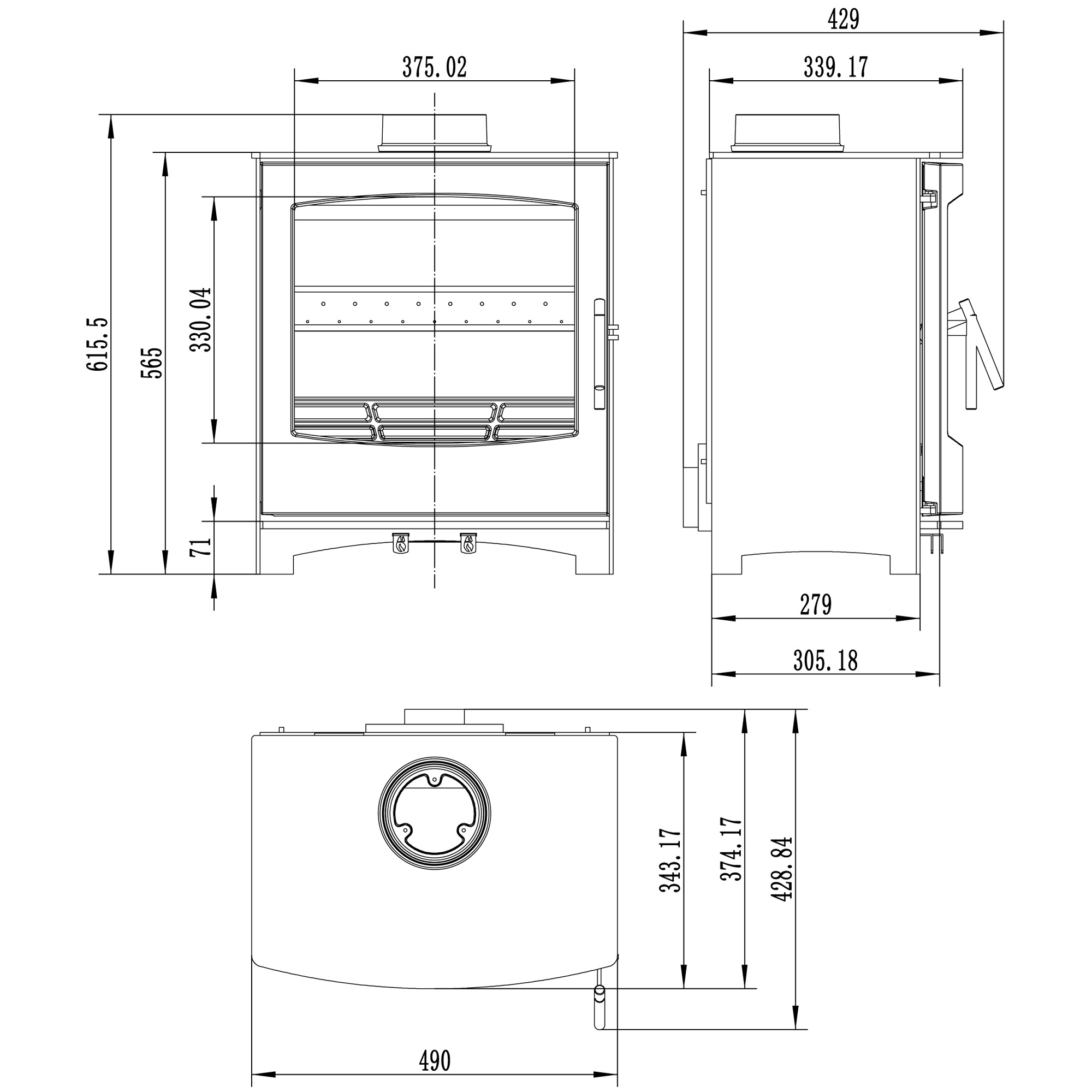 Large Tinderbox Multifuel Stove 5kW ECODesign Smoke Control - Image 5