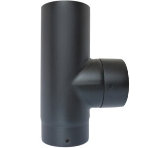 Pipe &ndash; 90&deg; Tee and Cap MF- &Oslash; 150mm (6inch) /  black matt