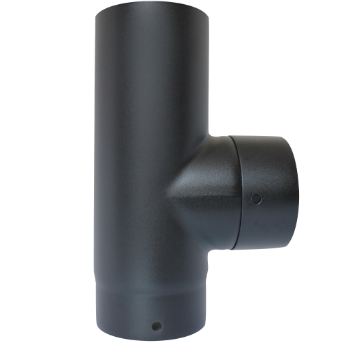 Pipe - 90° Tee and Cap MF- Ø 150mm (6inch) / black matt