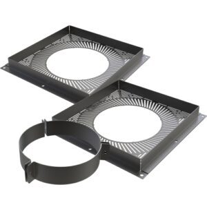 Ventilated Firestop Support Kit (BLACK) – Ø 150 / Twin Wall