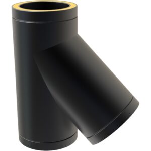 135° Tee – Ø 125 (5inch) / Twin Wall Black Matt