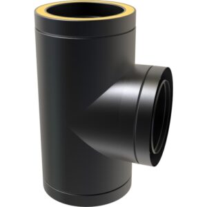 90° Tee – Ø 150 / 6inch / Twin Wall Black Matt