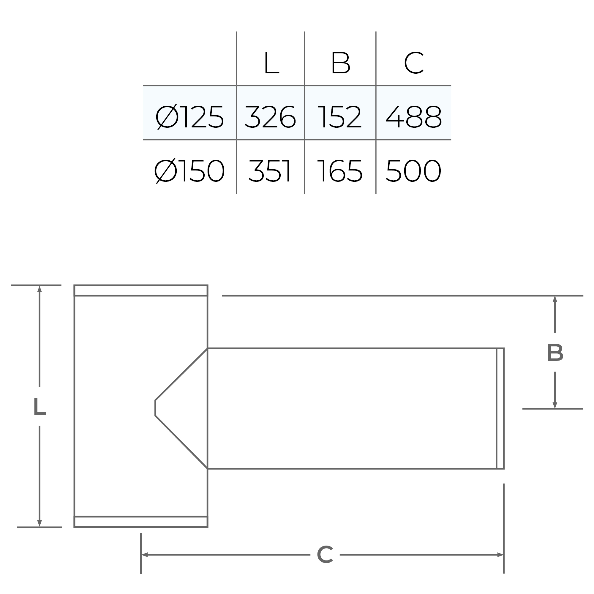 Long 90° Tee (450mm) - Ø 150 / Twin Wall Black Matt - Image 3