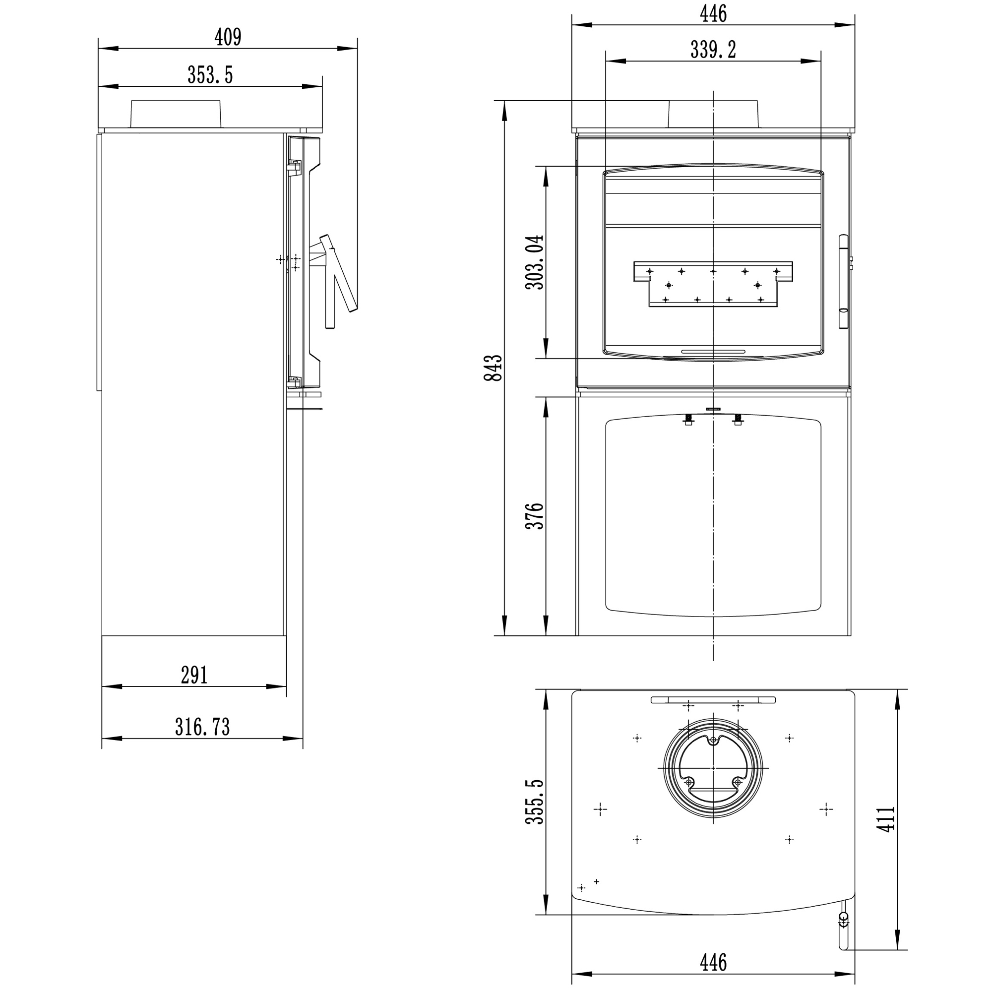 Tinderbox SMALL on Log Box 4,9 kW ECO Design Smoke Control - Image 5