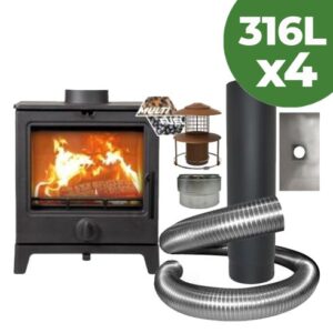 4 x Cast-Iron Derwent Multifuel 5kW + Full INSTALLER PACK