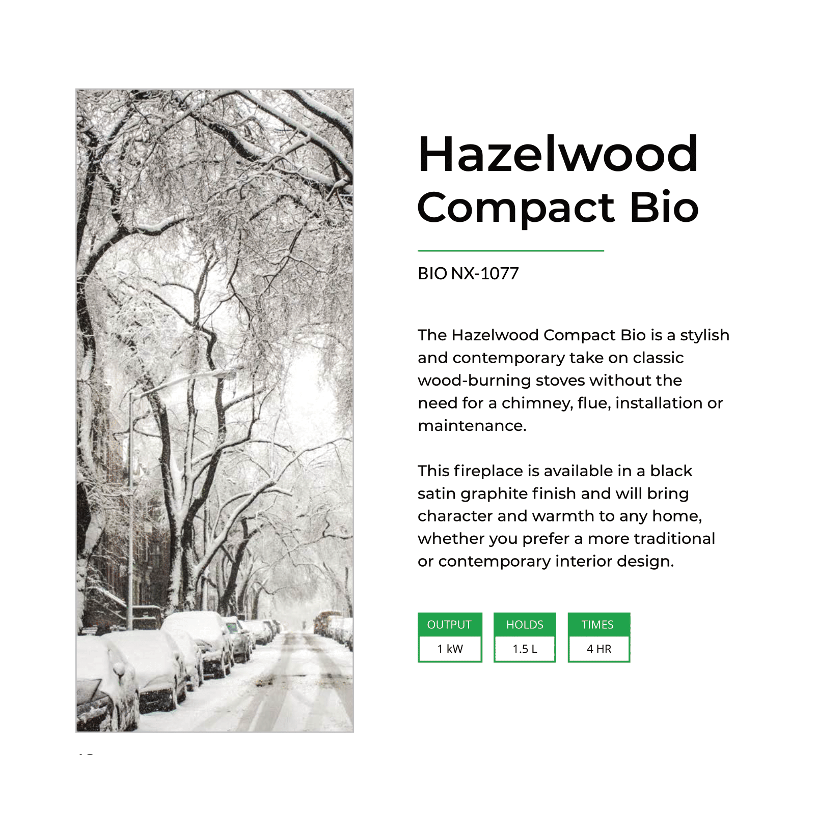 Hazelwood Compact Bioethanol Stove 1,5 liters/ 1kW - Image 3