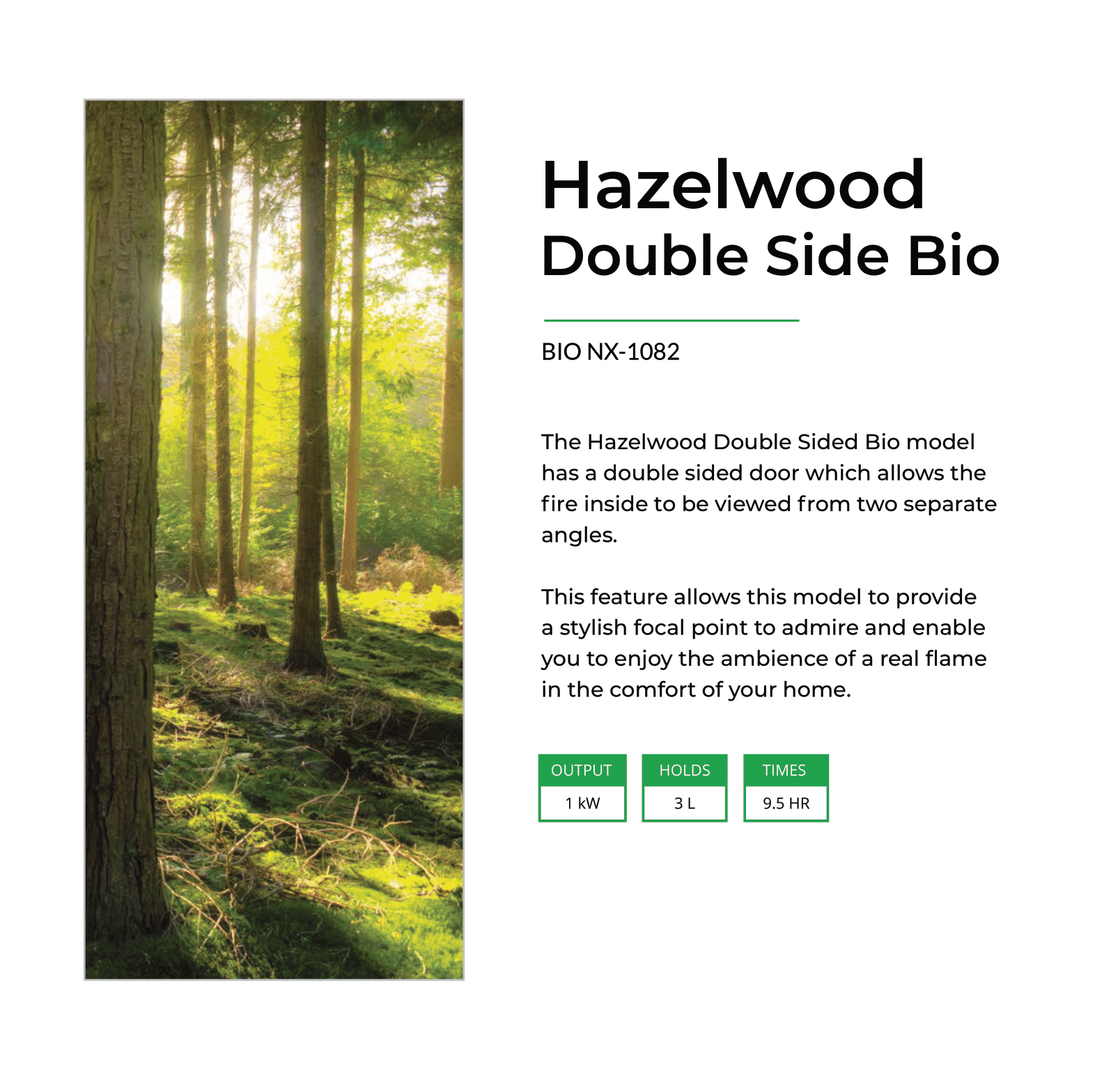 Hazelwood Double-Sided Bioethanol Stove 3 liters/ 1kW - Image 3