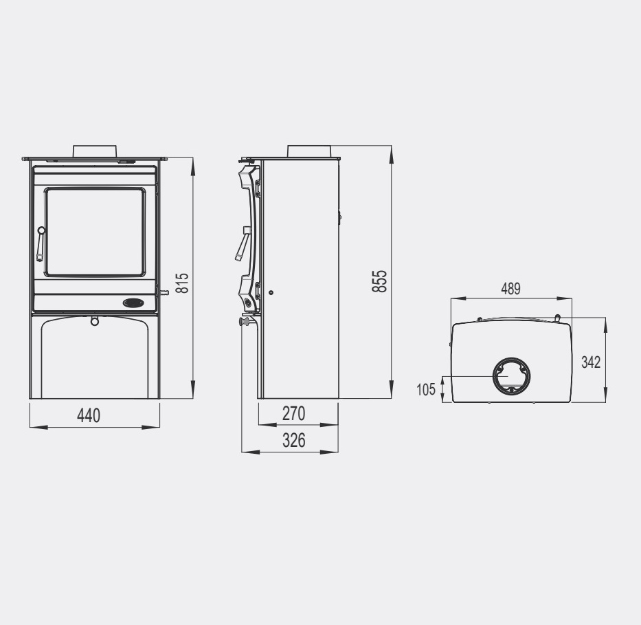 Elcombe Log Box Defra - Freestanding Multifuel Stove 5kW - Image 3
