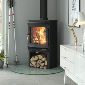 Elcombe Log Box Defra &ndash; Freestanding Multifuel Stove 5kW