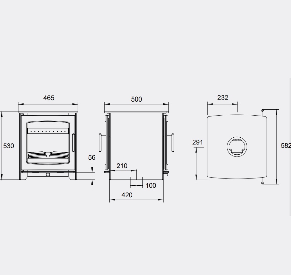 Hazelwood Double-Sided Stove - Freestanding Wood 6.5kW - Image 4
