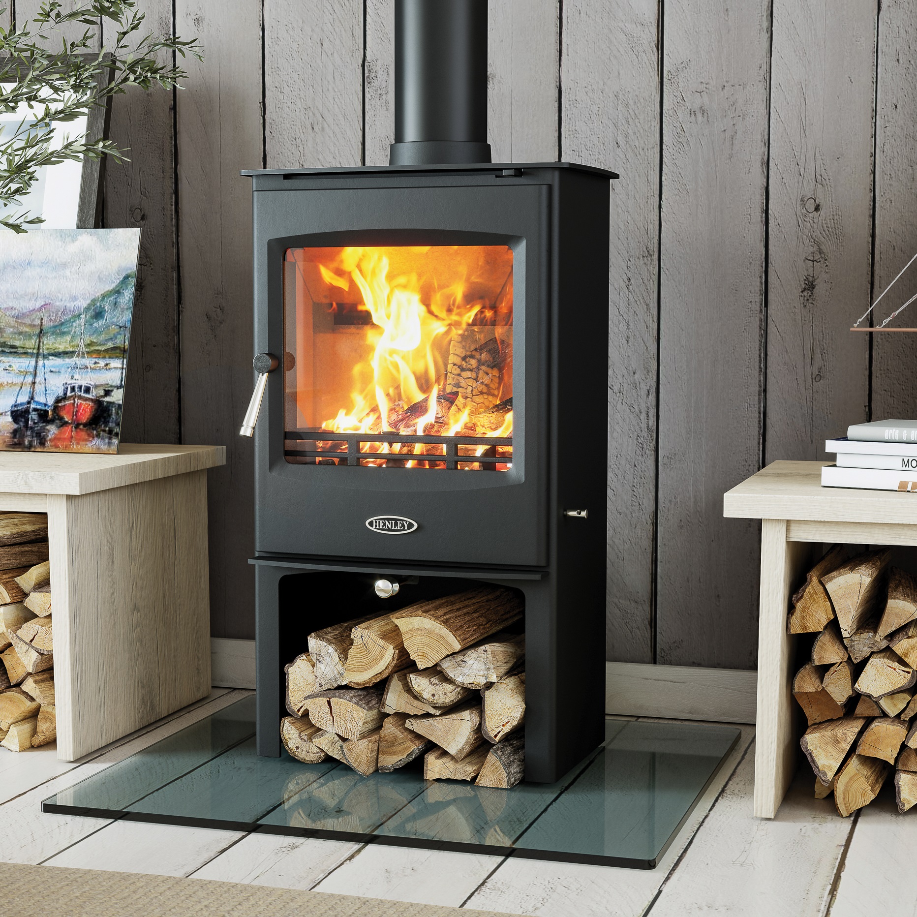 Lincoln Stove Logbox Defra- Freestanding Multifuel Stove 5kW