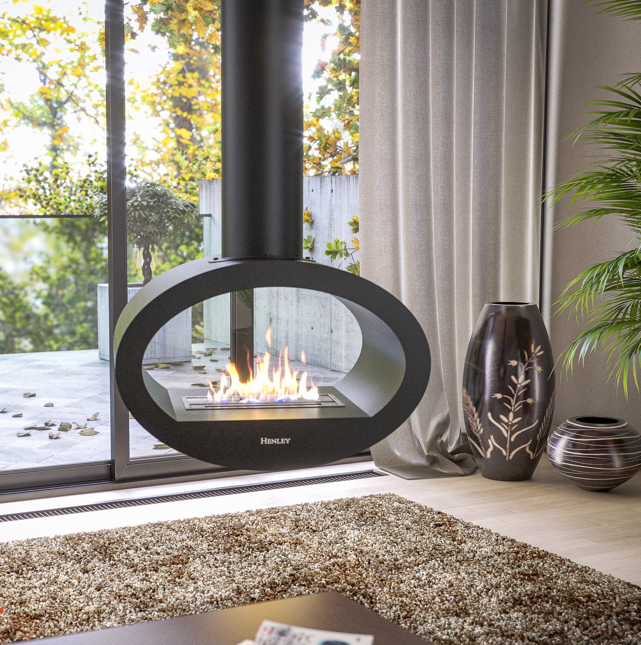 Milan Ceiling-Mounted Bio Fireplace – Graceful and Unique Design