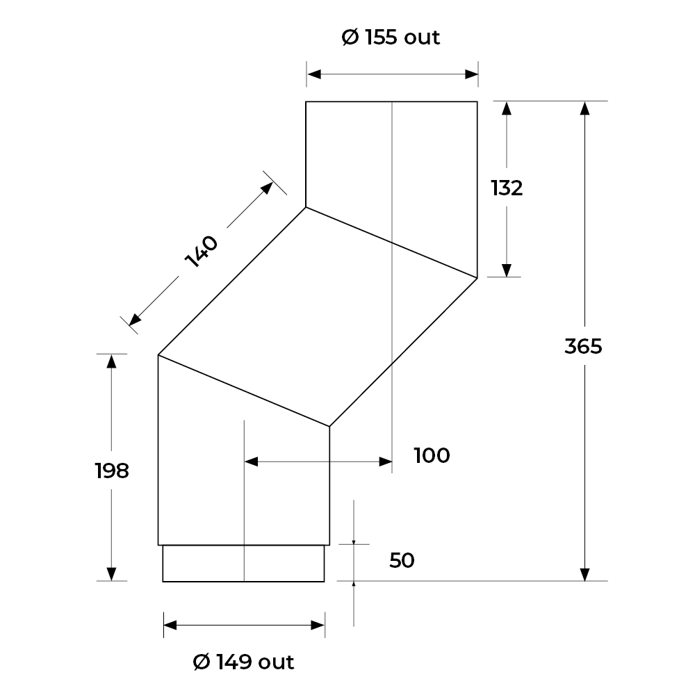 Stove Off Set / Part Pipes - Ø 150mm / 6inch - Image 3