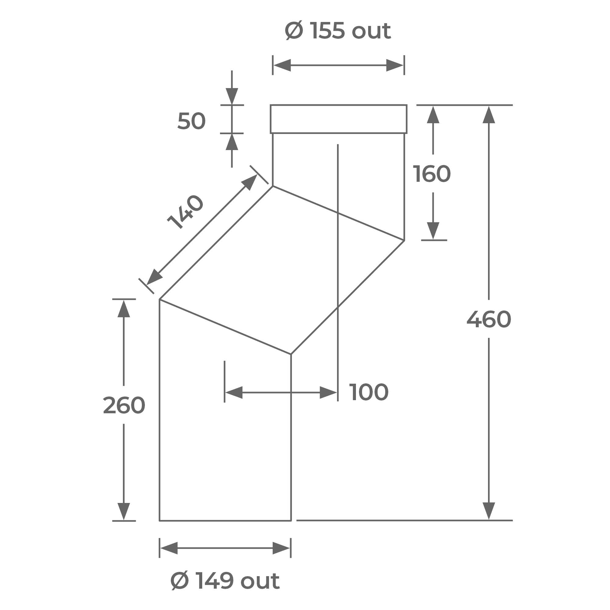 Stove Offset with Adj Pipe - Ø 150mm / 6inch - Image 3