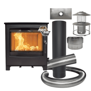 SOLWAY LARGE + FULL INSTALLER PACK 8kW Multi Fuel Log Burner