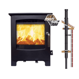 SOLWAY MEDIUM + INSIDE INSTALLER PACK 5kW Multi Fuel Log Burner