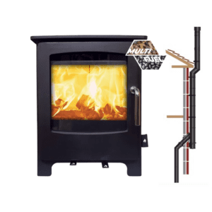 SOLWAY MEDIUM + OUTSIDE INSTALLER PACK 5kW Multi Fuel Log Burner