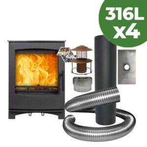 4 x Medium Tinderbox Multi Fuel 5 kW+ Full INSTALLER PACK