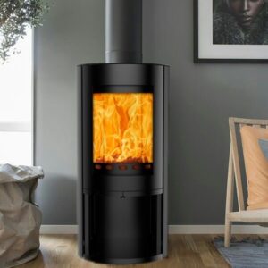 Oval Rondo 4.9kW Stove with Log Store Wood Burner