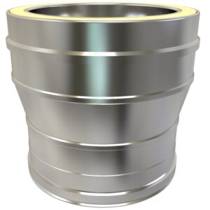 Twin Wall to Twin Wall Increaser Ø 125 to Ø 150 – Flue Adaptor for Fuel & Gas