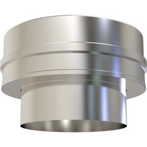 Flat Adaptor Ø 125 – Stainless Steel Universal Adaptor for Solid Fuel & Gas