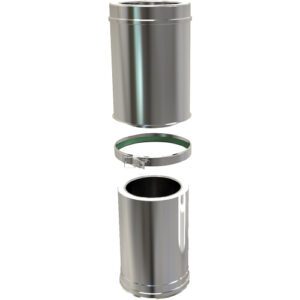 Adjustable Pipe 350-500mm &Oslash; 125 &ndash; Flexible Flue with Ceramic Insulation