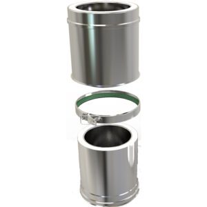 Adjustable Pipe 250-350mm Ø 125 – Flexible Flue with Ceramic Insulation