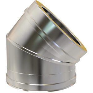 45&deg; Bend &Oslash; 125 &ndash; Stainless Steel Chimney Flue with Rock Wool Insulation