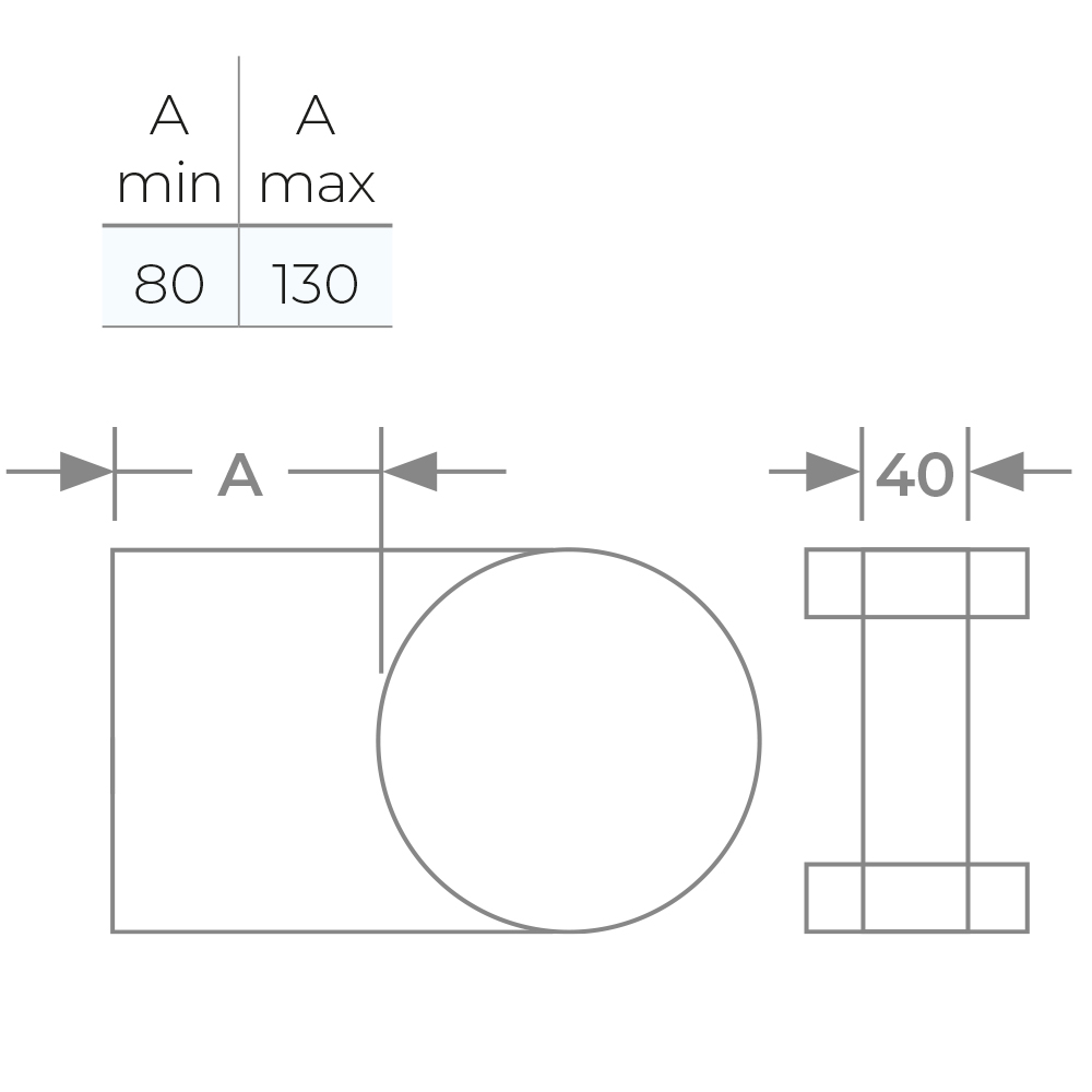 Wall Support 80mm-130mm Ø 125 - Adjustable Chimney Flue Bracket - Image 3