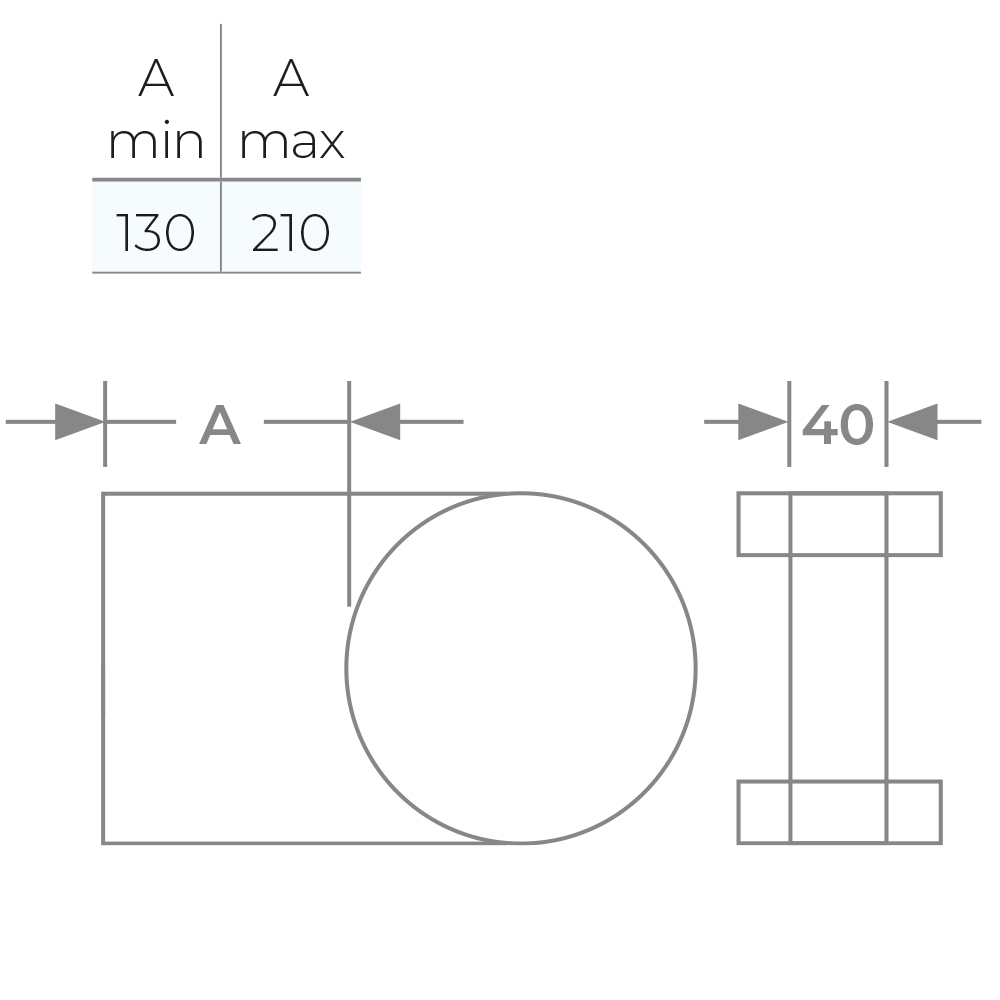 Wall Support 130mm-210mm Ø 150 - Adjustable Chimney Flue Bracket - Image 3