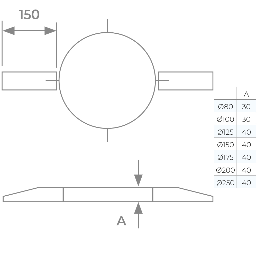 Joist Support Ø 125 - Chimney Support for Floor Joist Installation (black) - Image 3