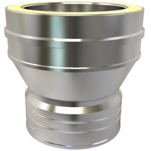 Flex to Twin Wall Adaptor &ndash; &Oslash; 150 | Transition from Liner to TWPro (silver)