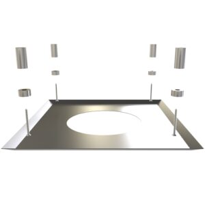 Firestop Cover Plate Ø 150 – Sleek Design with Chimney Safety (black)