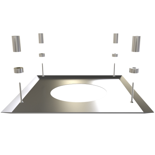 Firestop Cover Plate Ø 150 - Sleek Design with Chimney Safety (black)