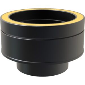 Flat Increasing Adaptor &ndash; &Oslash; 125-150mm /  Twin Wall Black Matt