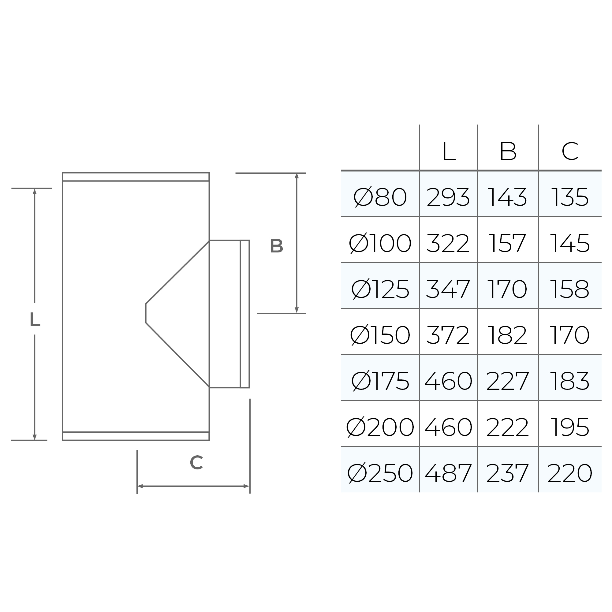 90° Tee Ø 150 - Chimney Flue Connector for Rear Outlet - Image 3