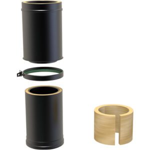 Adjustable Pipe 350-500mm &Oslash; 150 &ndash; Flexible Flue with Ceramic Insulation