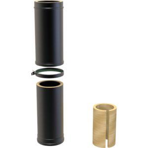 Adjustable Pipe 500-880mm &Oslash; 150 &ndash; Chimney Flue with Ceramic Insulation
