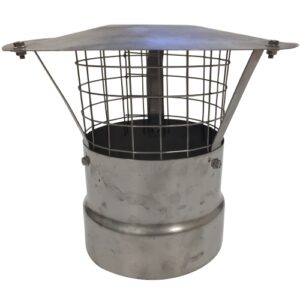 Fireflexmaster: Cowl with mesh : Stainless -&Oslash;150 | Rain Cap & Bird Guard