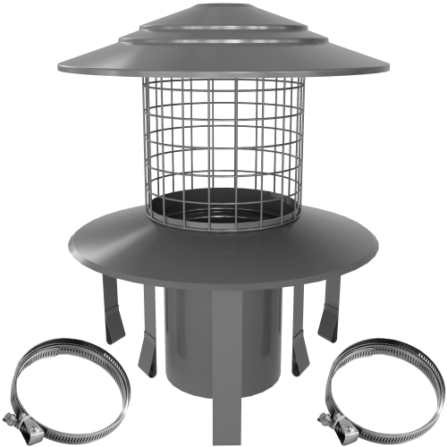 Pot Hanging Cowl (Natural) -Ø150 | BSEN Standard/ Rain Cap & Bird Guard
