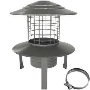 Screw-FIX Pot Hanging Cowl (Natural)- &Oslash;150 | Rain Cap & Bird Guard
