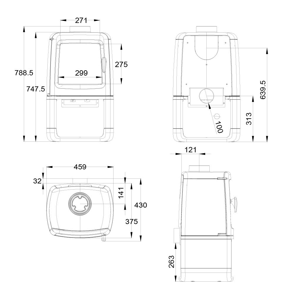 FirePod Log Store 5kW Cast Iron Wood Burner - Image 4