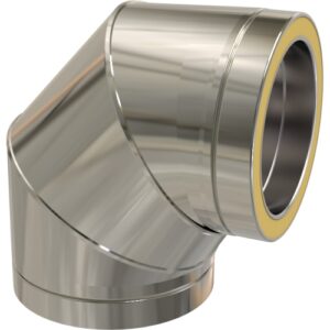 90&deg; Bend &ndash; &Oslash; 125 (5inch) /  Twin Wall Silver