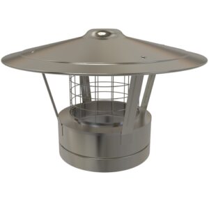 Rain Cap with mesh - &Oslash; 150 (6inch)/  Twin Wall Silver