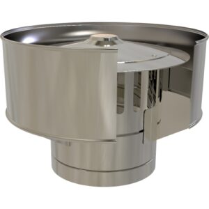 Gas Cowl &ndash; &Oslash; 150 mm (6inch) /  Twin Wall Silver